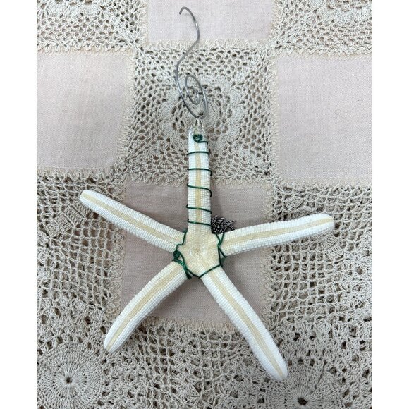 Wire Wrapped Pencil Starfish with Sea Glass Christmas Ornament or Suncatcher - Picture 4 of 4